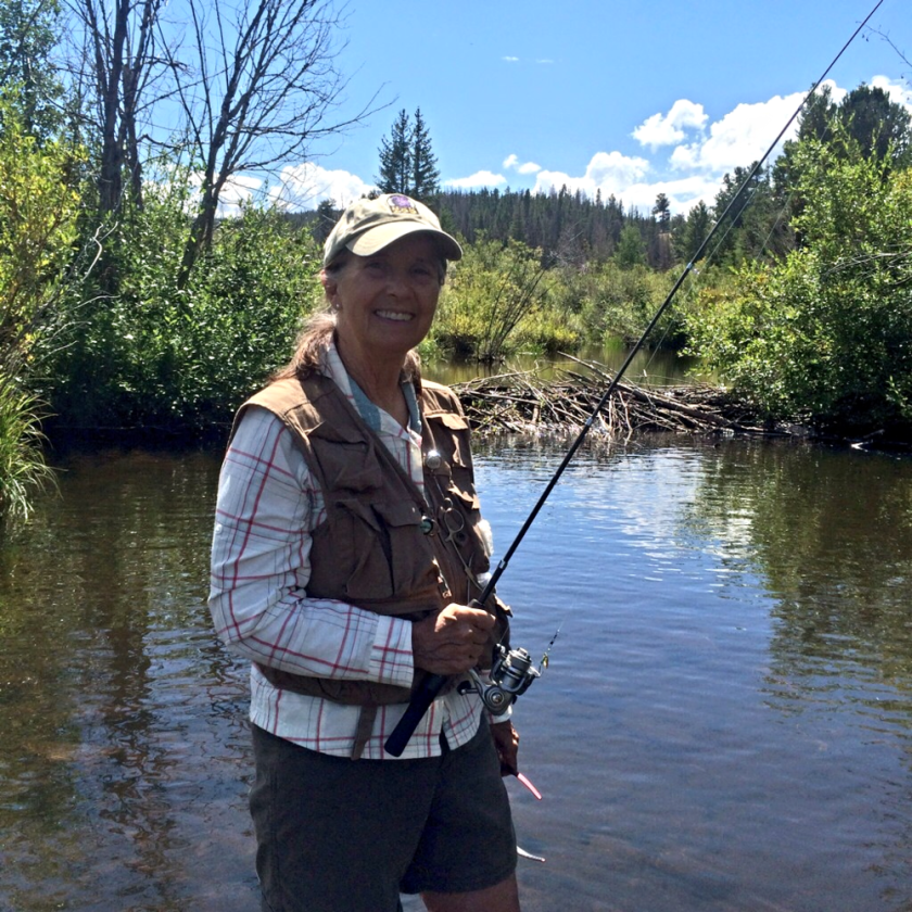 Sal fishing in Sand Creek off 80C, caught 6, or so, Brook Trout and we tossed them all back, unharmed...,.