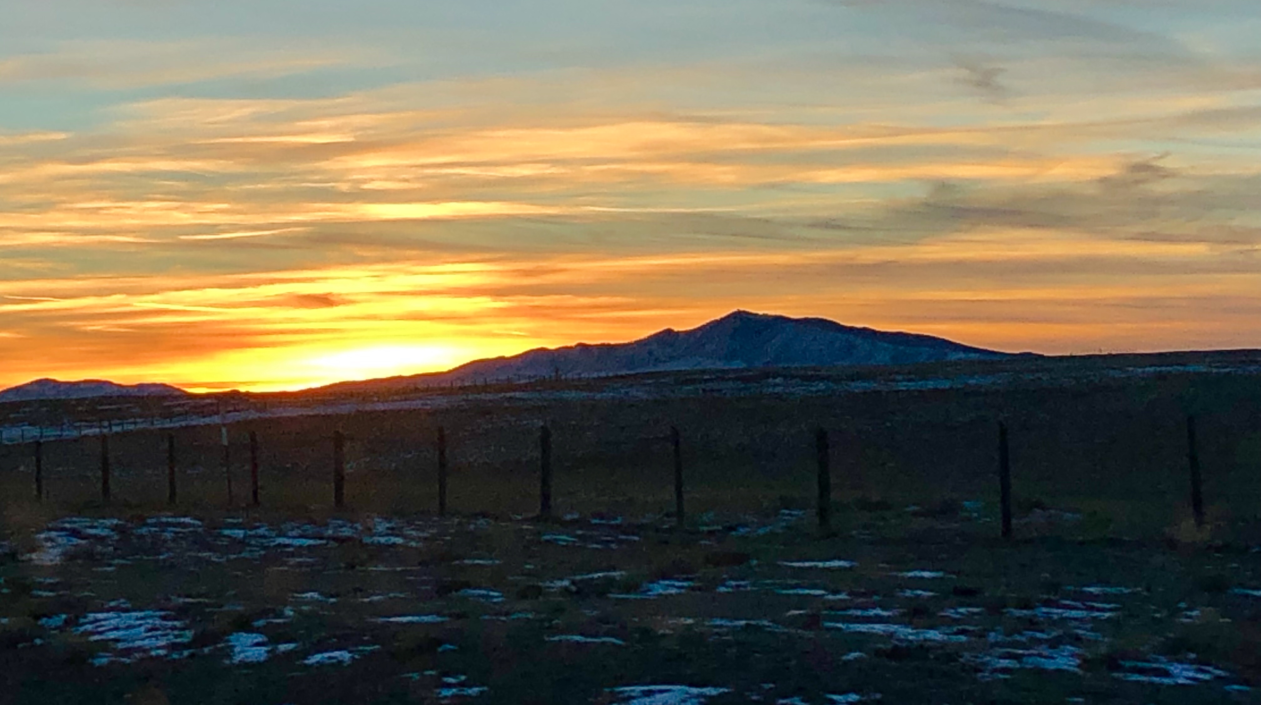 The sun sets are we near the cabin